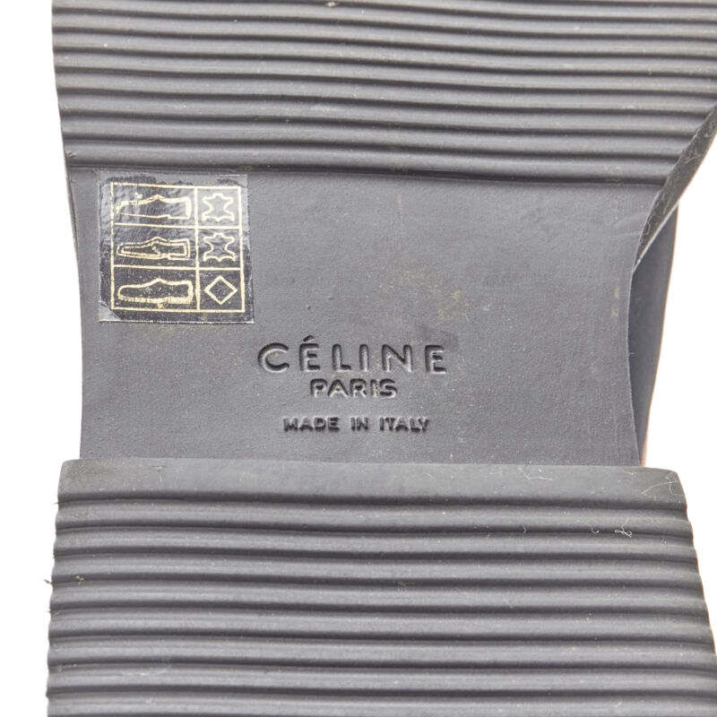 Celine Slogan Combat Leather Boots - Image 12