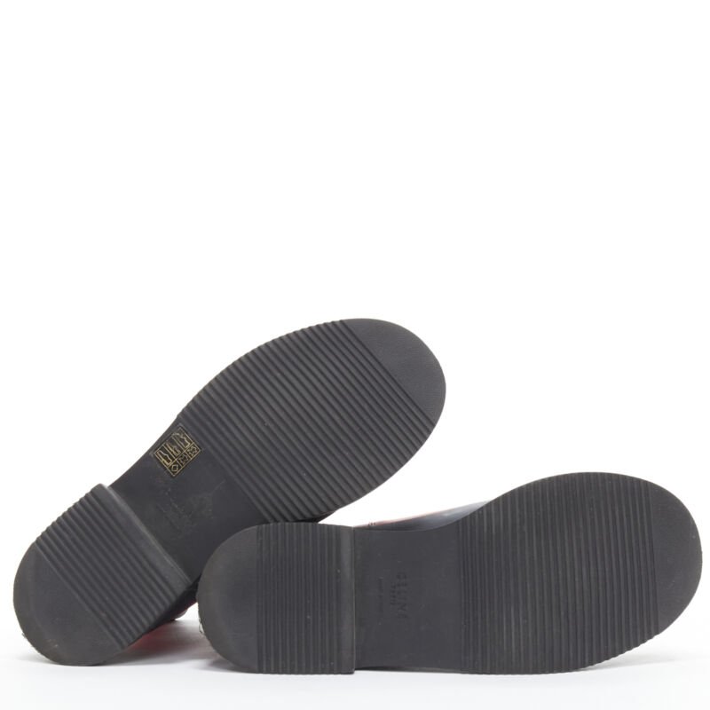 Celine Slogan Combat Leather Boots - Image 13