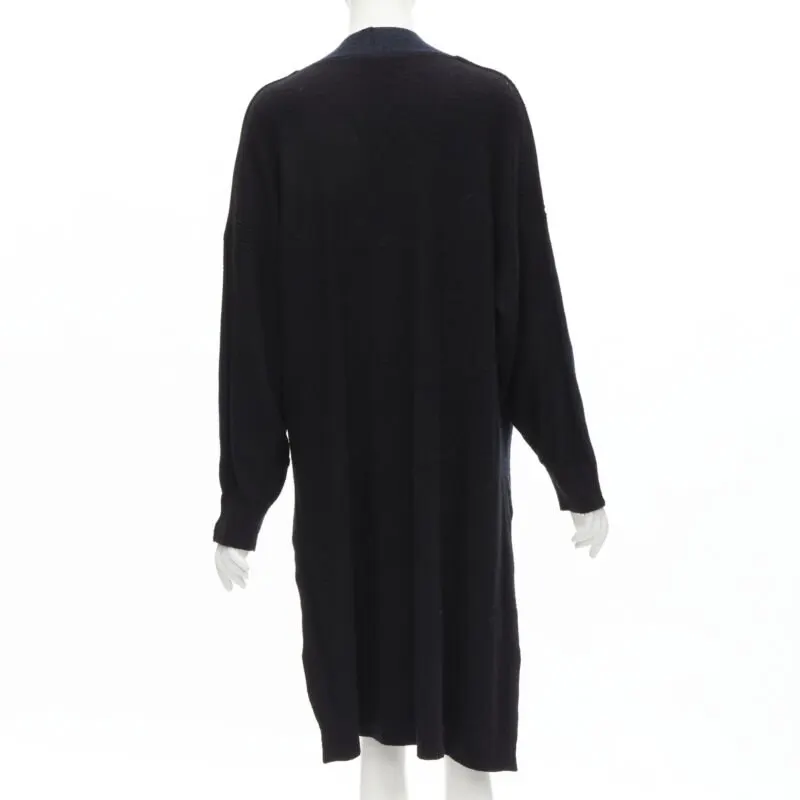 Hermès Leather Button Cardigan Navy Cashmere Never worn - Box View