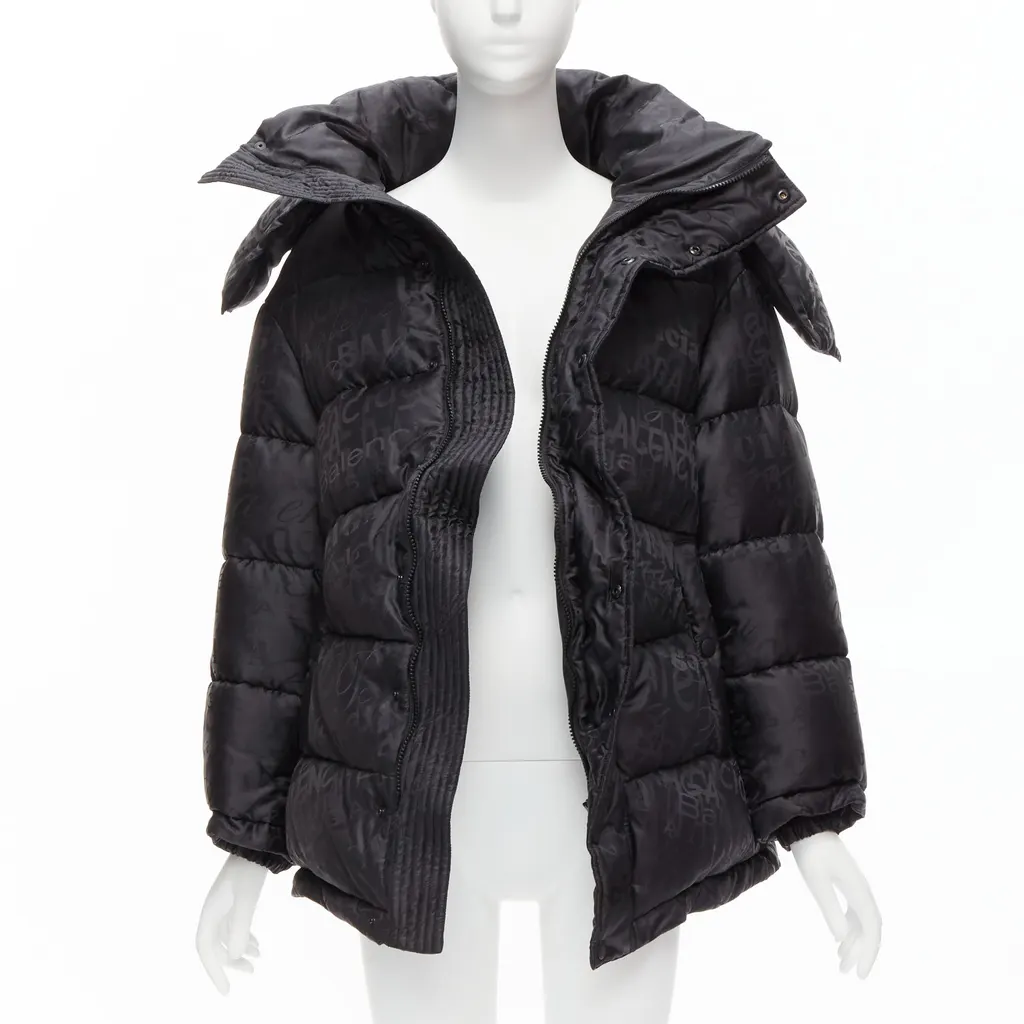 Balenciaga Black Swing Puffer Black Polyester Never worn, with tag - Back View