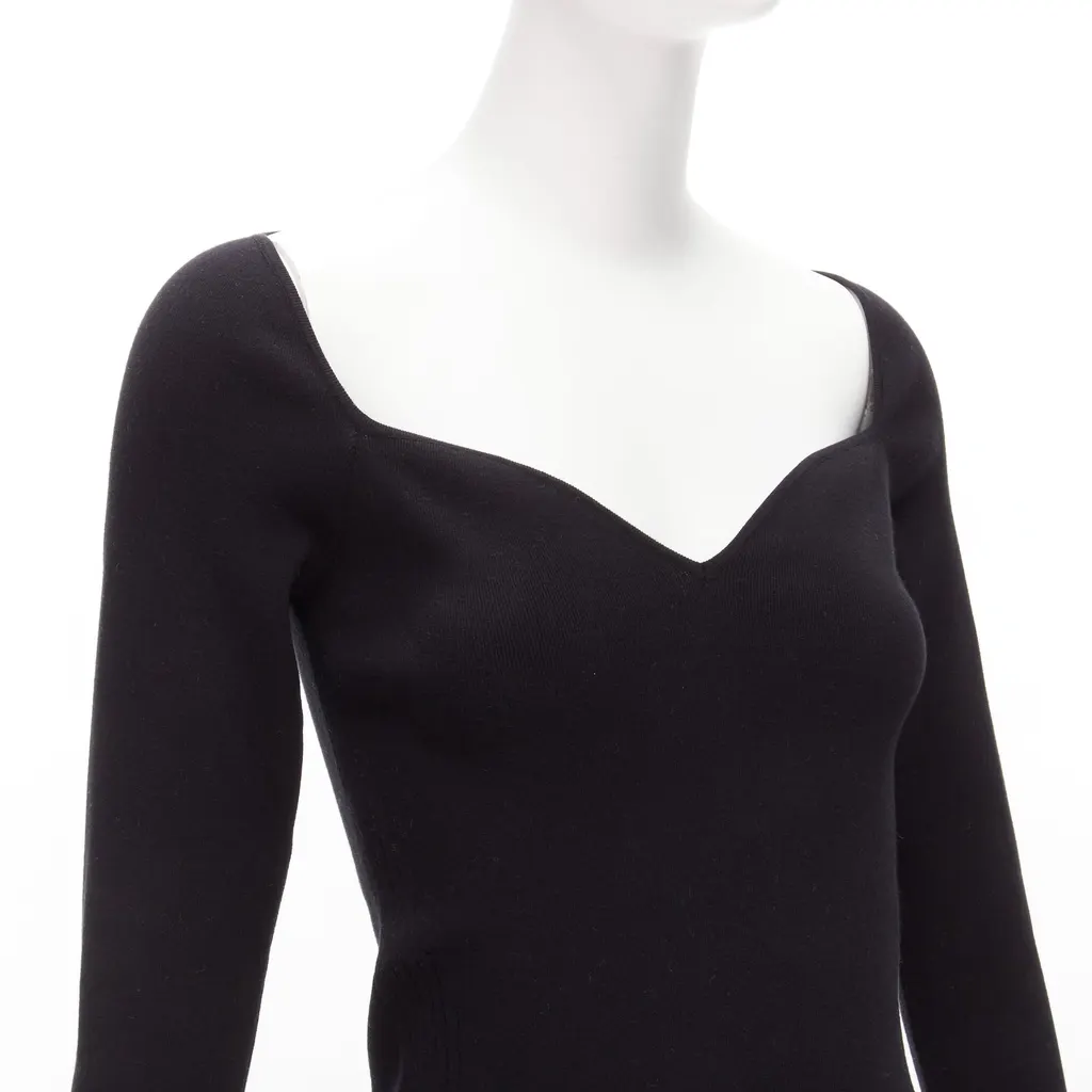 Balenciaga Sweetheart Knit Top Black Polyester Never worn, with tag - Back View