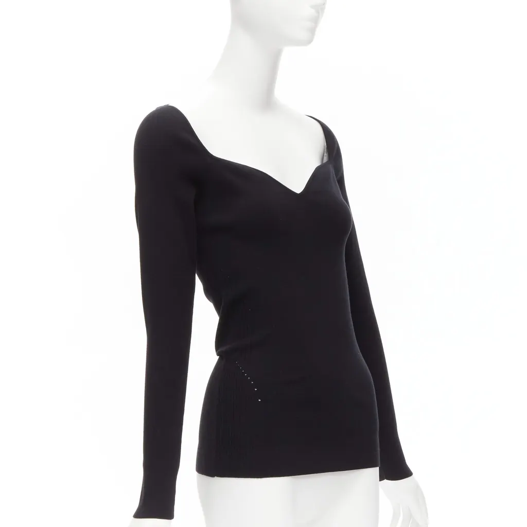 Balenciaga Sweetheart Knit Top Black Polyester Never worn, with tag - Inside View
