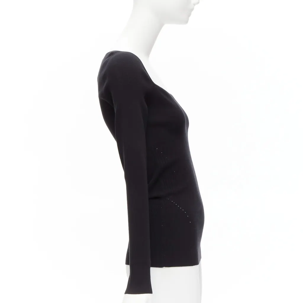 Balenciaga Sweetheart Knit Top Black Polyester Never worn, with tag - Model View