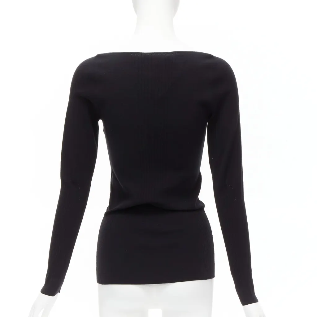 Balenciaga Sweetheart Knit Top Black Polyester Never worn, with tag - Box View