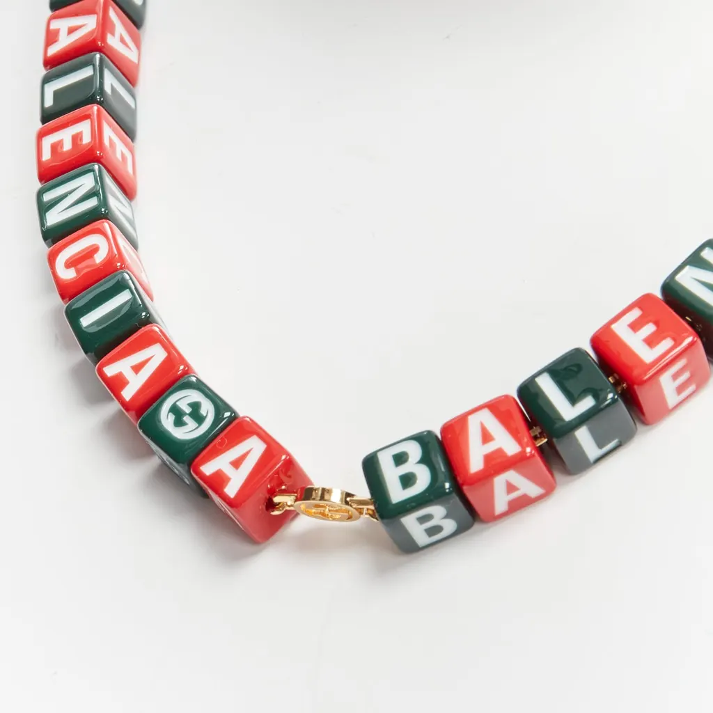 Gucci Hacker Cube Necklace Red Plastic Never worn, with tag - Back View