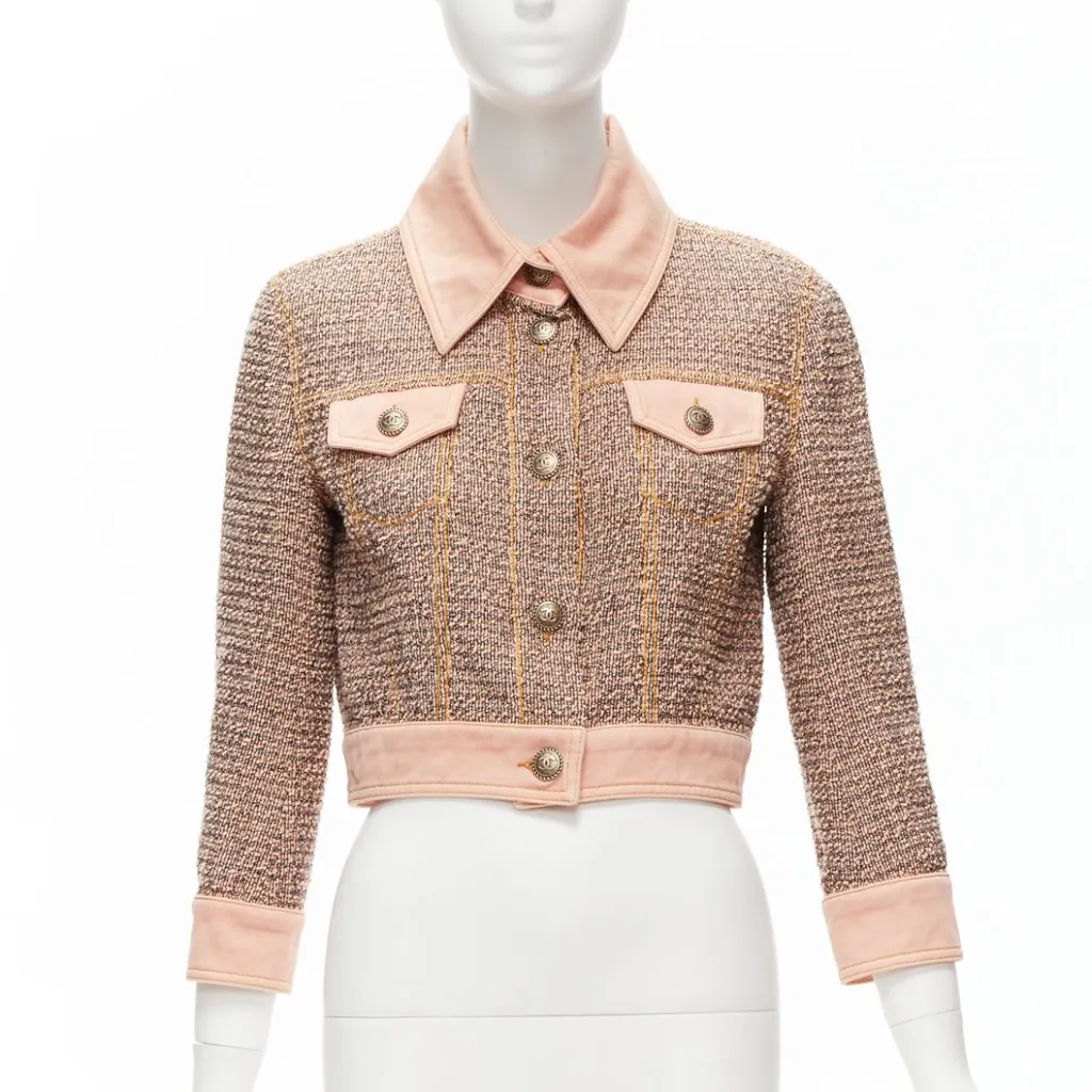 Chanel Pink Tweed Jacket Pink Cotton Never worn - Inside View