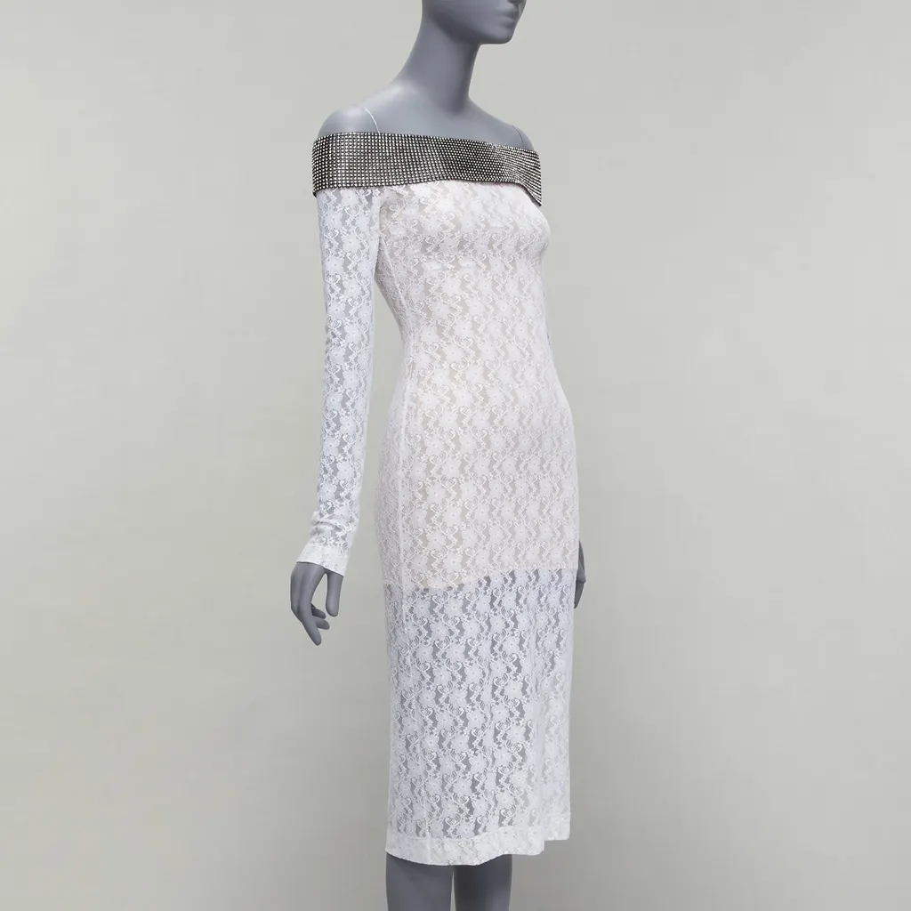 Christopher Kane Crystal Lace Dress Black Polyamide Never worn - Inside View