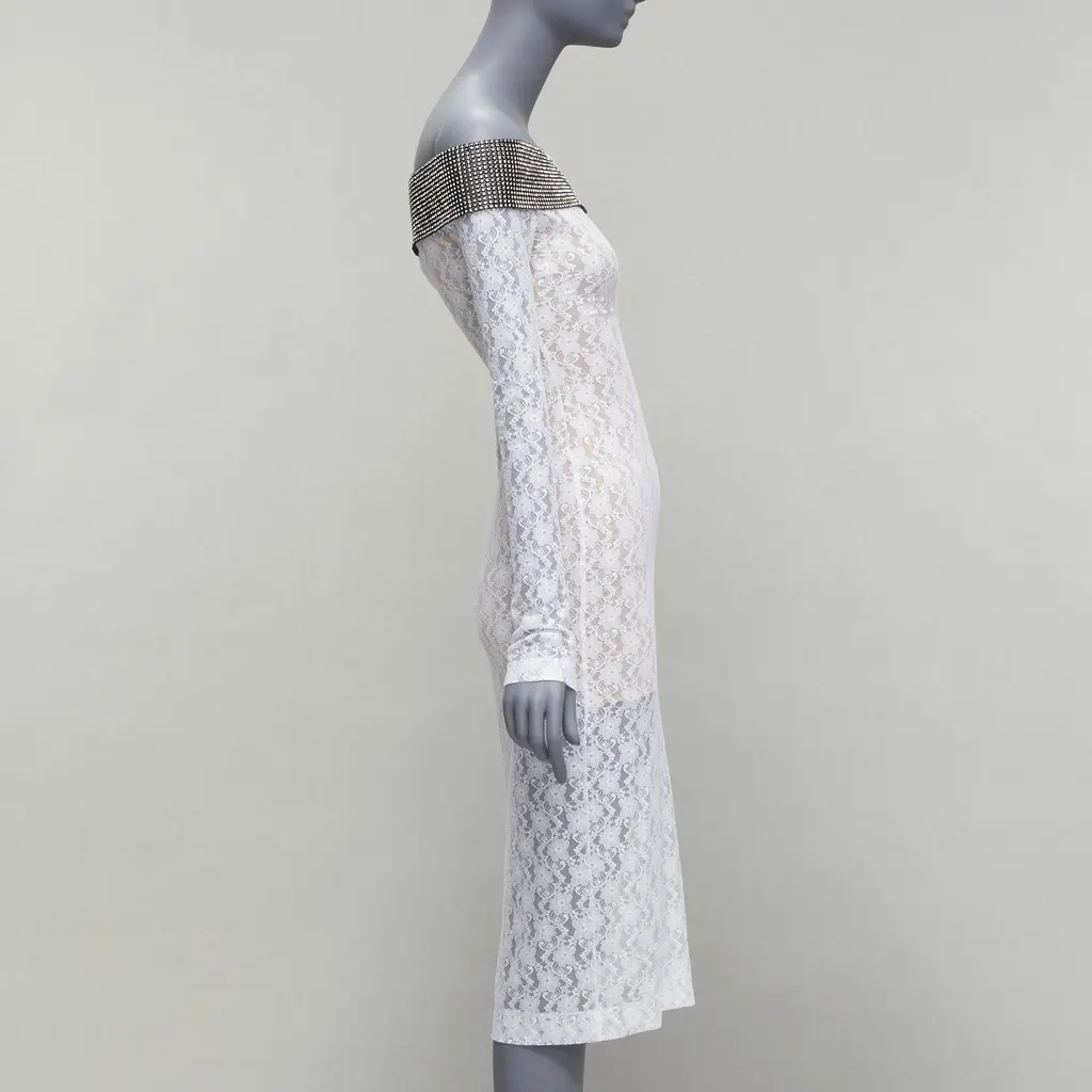 Christopher Kane Crystal Lace Dress Black Polyamide Never worn - Model View