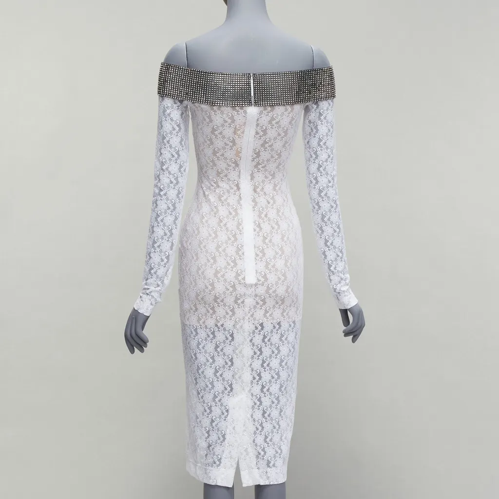 Christopher Kane Crystal Lace Dress Black Polyamide Never worn - Box View