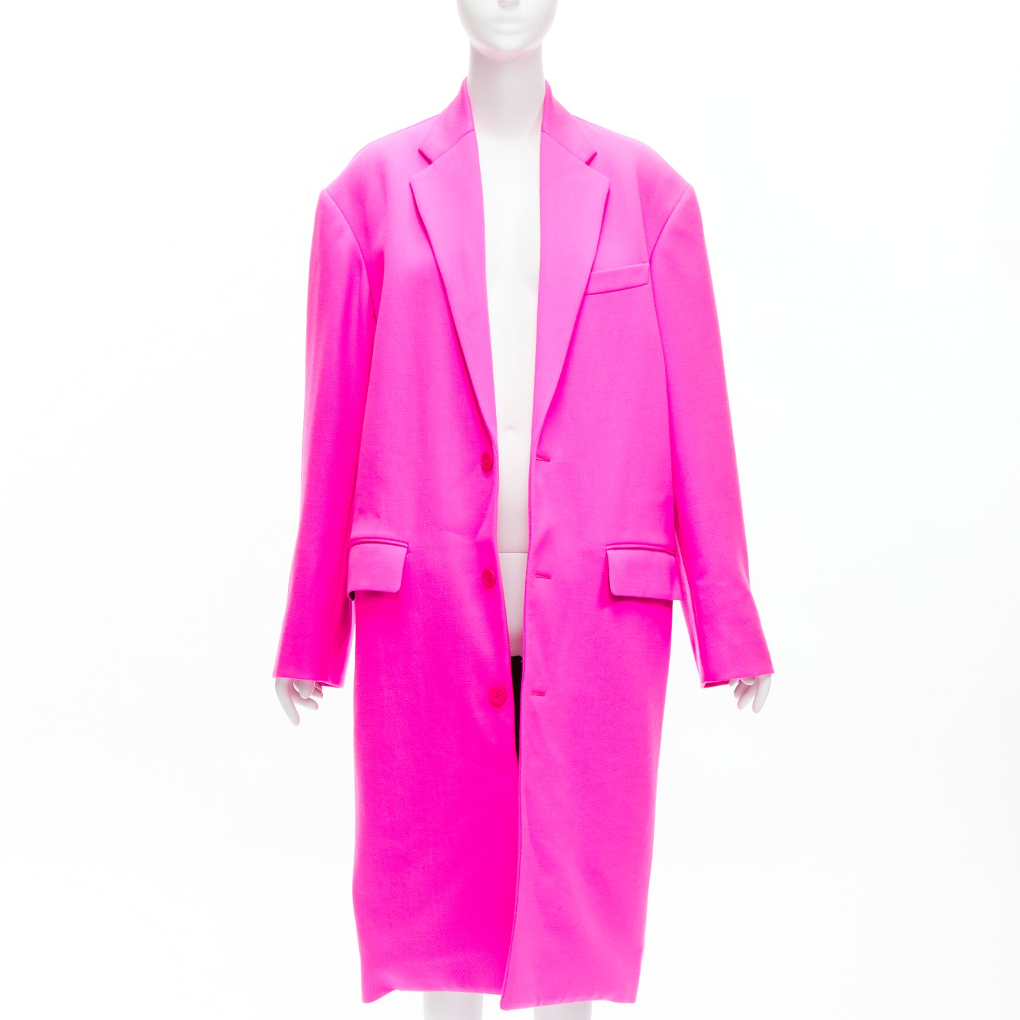 Balenciaga Pink Wool Long Coat - Image 6