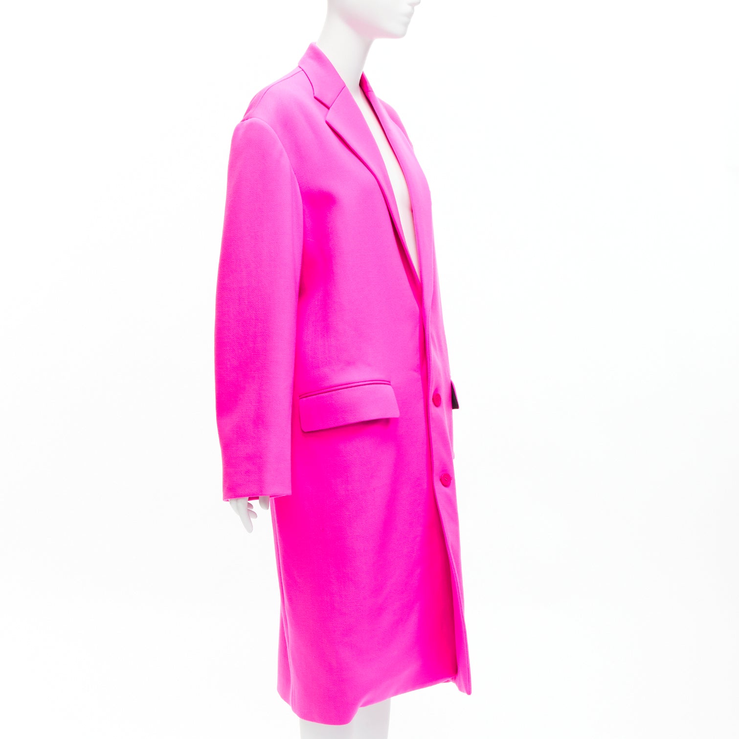 Balenciaga Pink Wool Long Coat - 4
