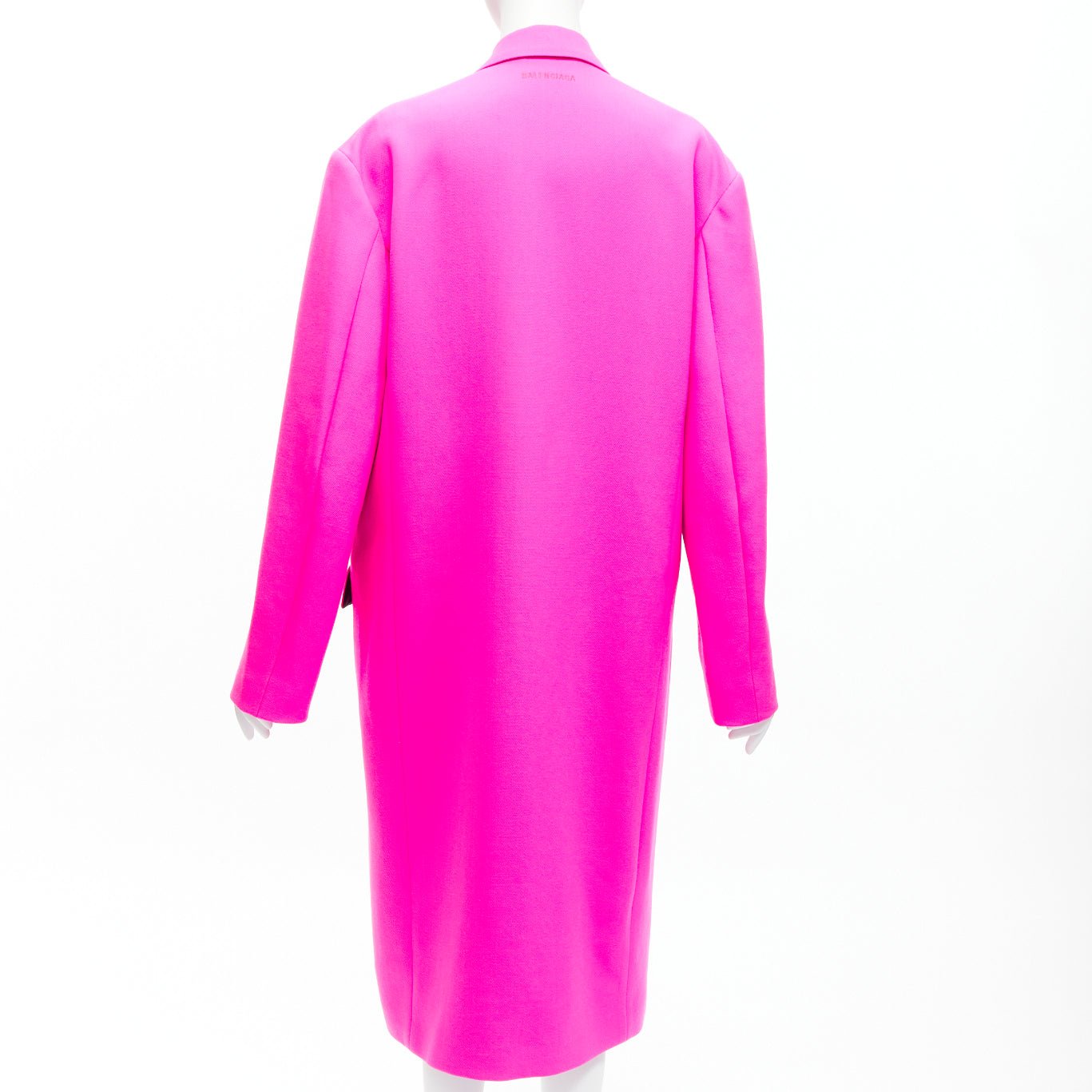 Balenciaga Pink Wool Long Coat - Detail 1