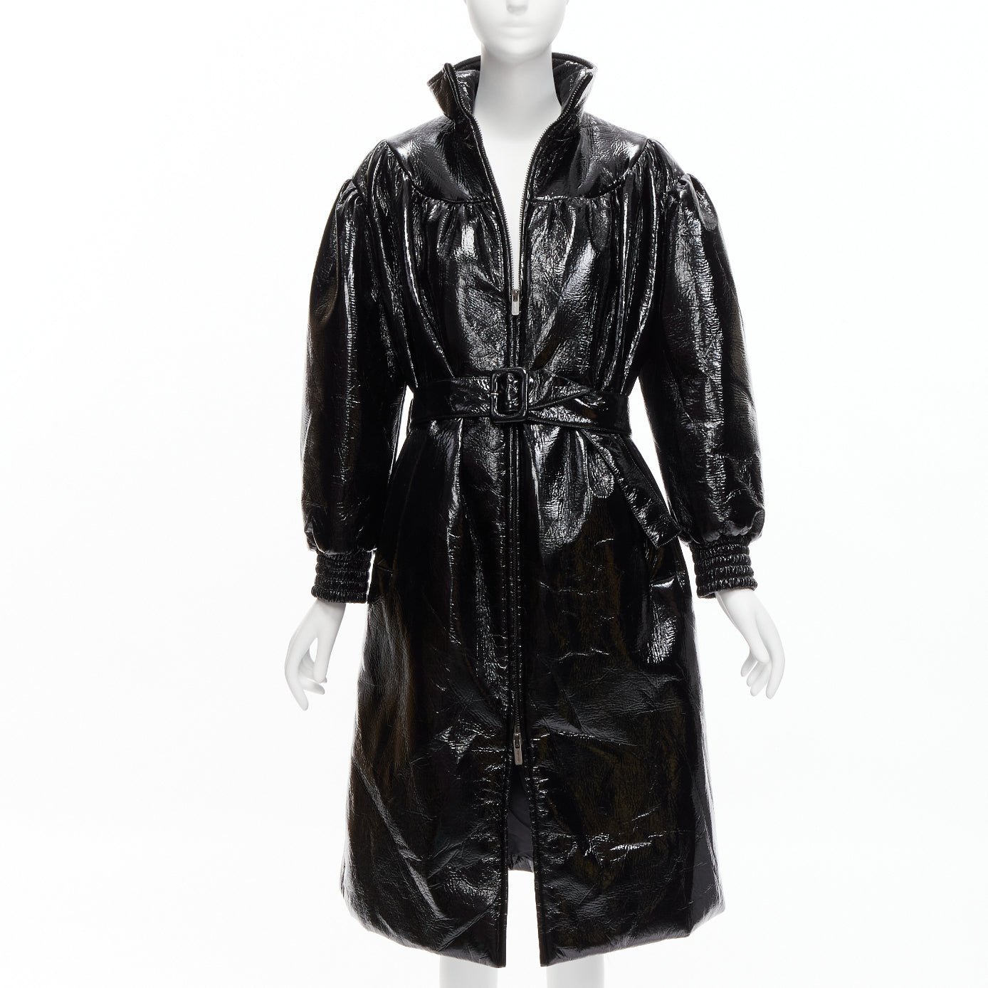 Miu Miu Black Vinyl Bomber Coat