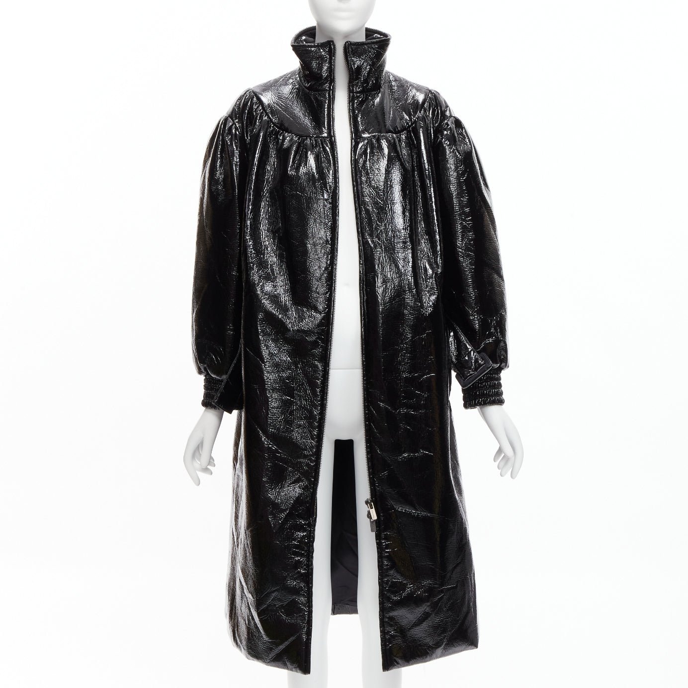 Miu Miu Black Vinyl Bomber Coat - Image 6