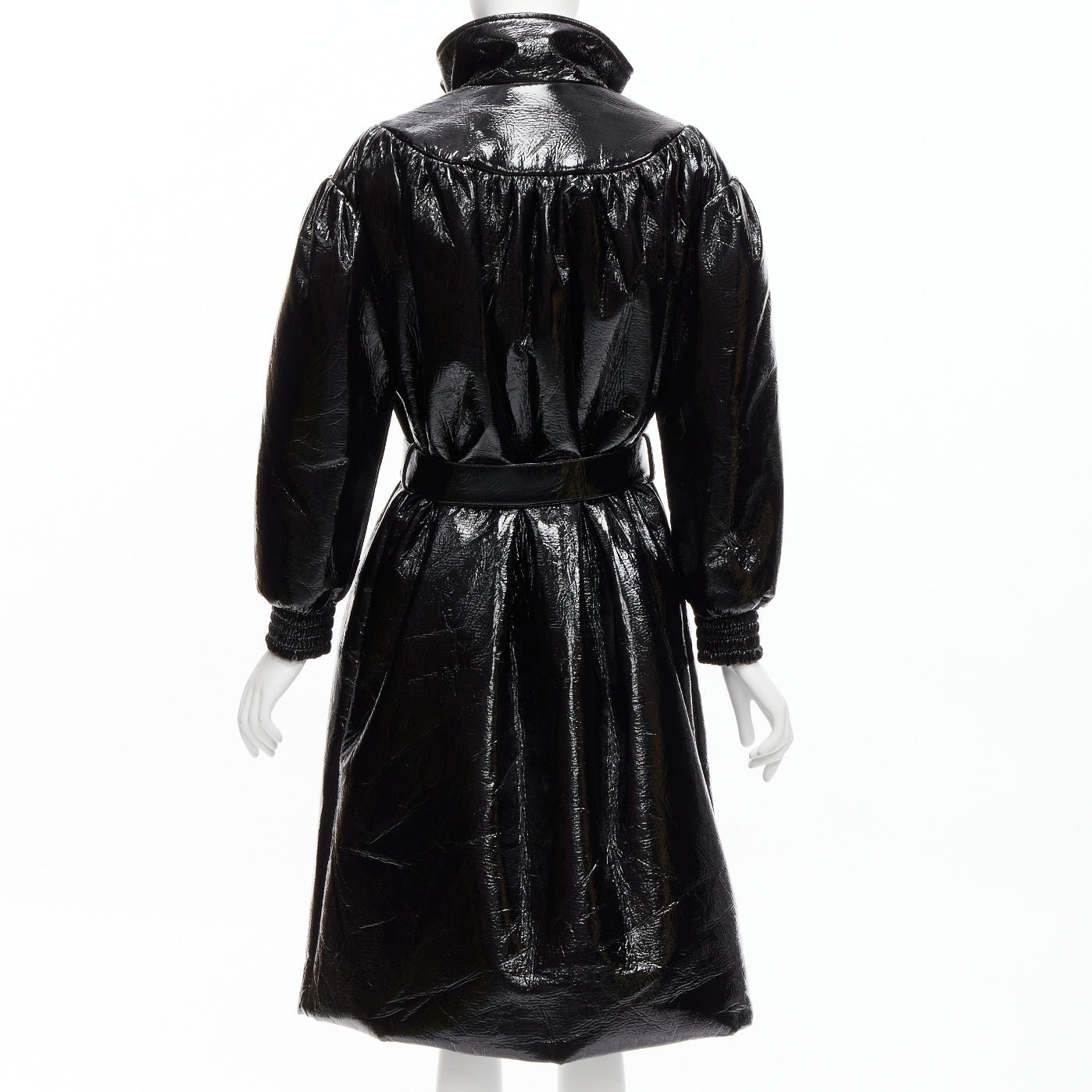 Miu Miu Black Vinyl Bomber Coat - Detail 1