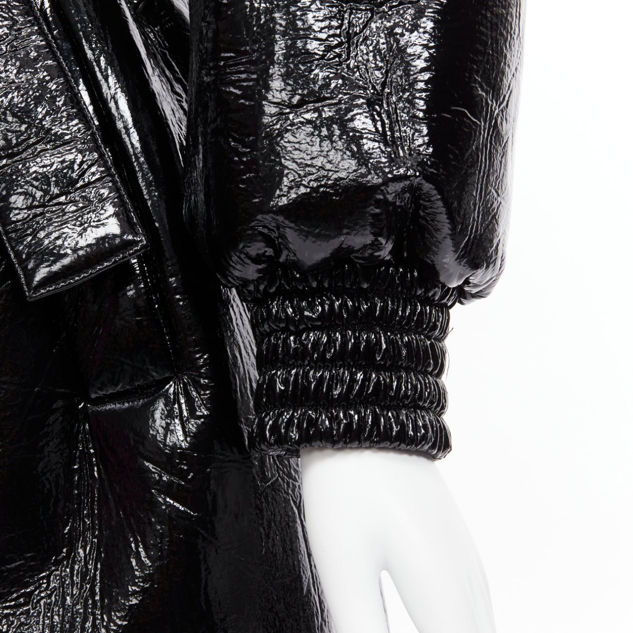 Miu Miu Black Vinyl Bomber Coat - Image 13