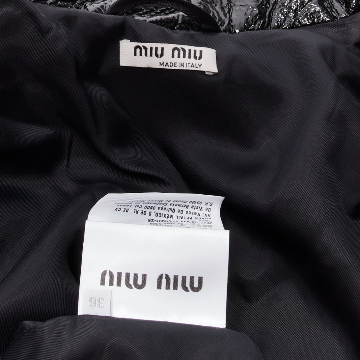 Miu Miu Black Vinyl Bomber Coat - Image 15