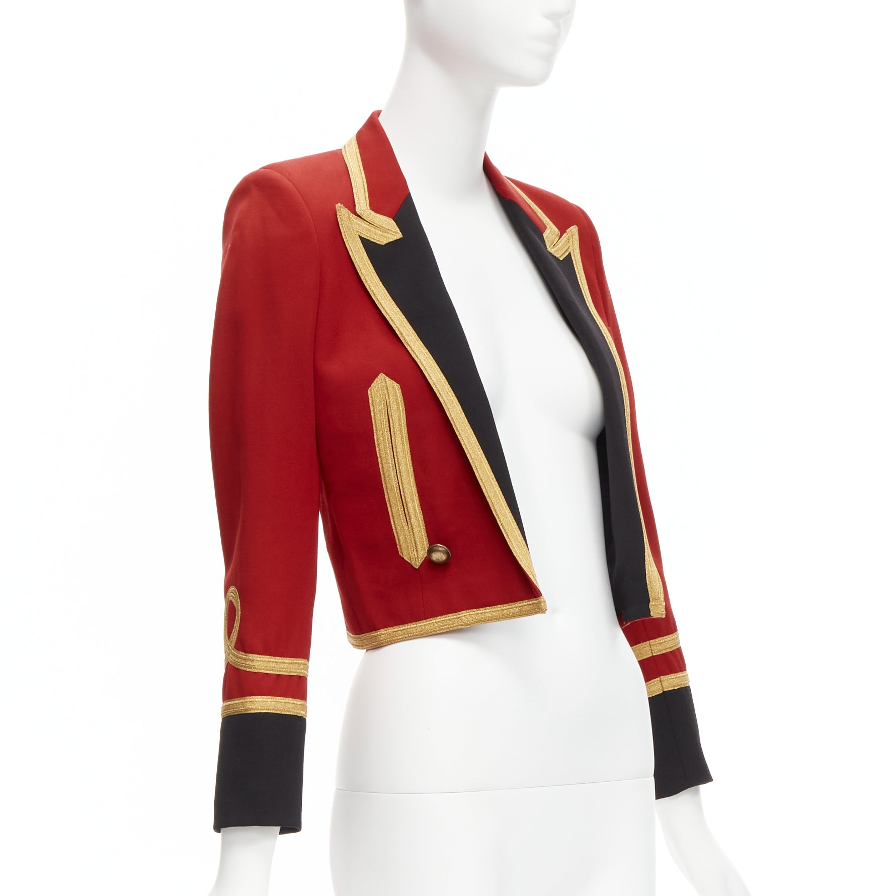 Saint Laurent Red Military Officer Jacket - Image 6