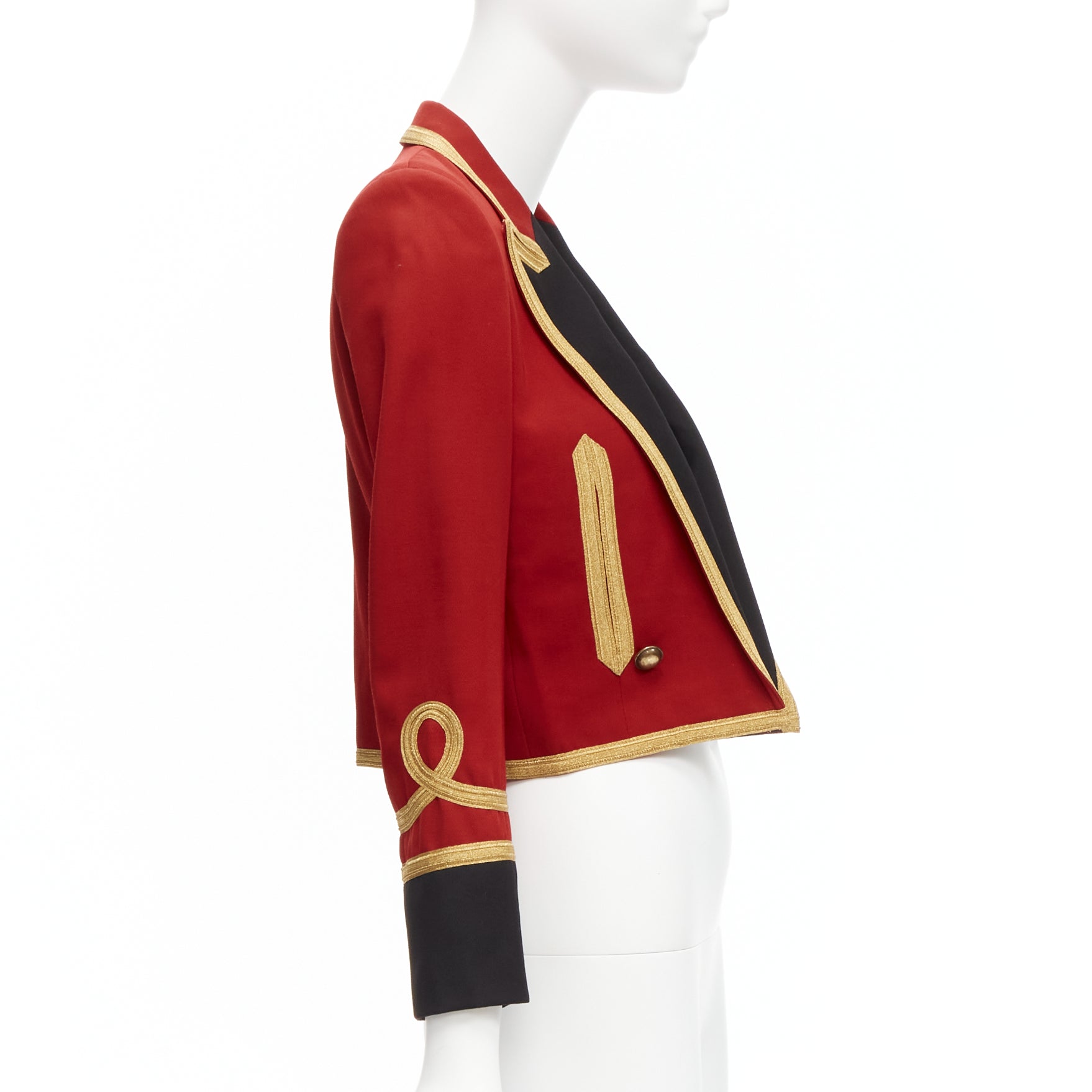 Saint Laurent Red Military Officer Jacket - 4