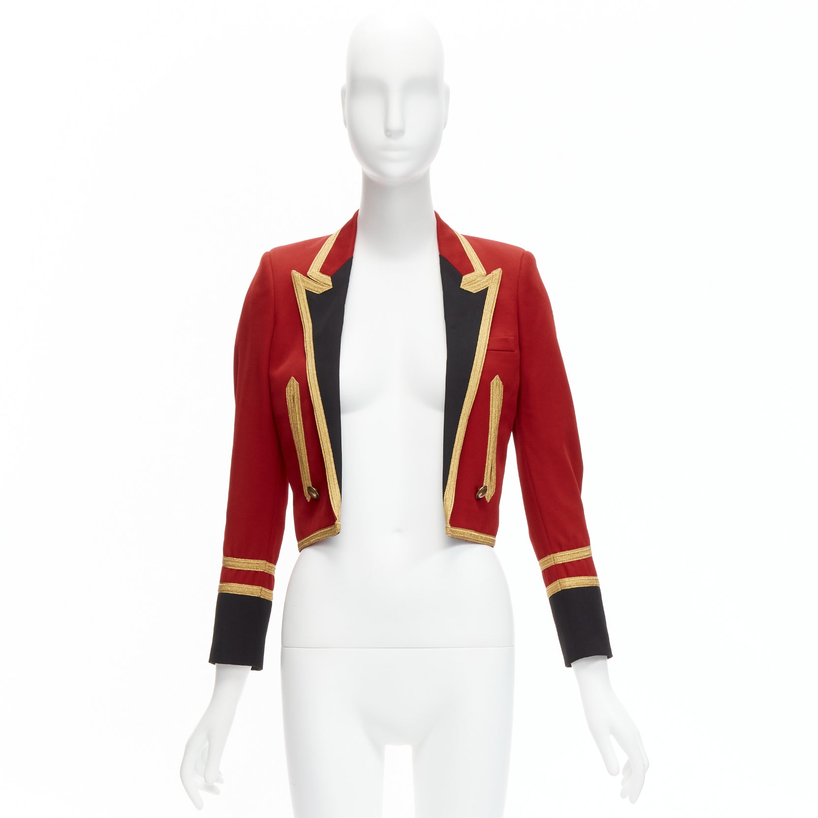 Saint Laurent Red Military Officer Jacket - Image 12