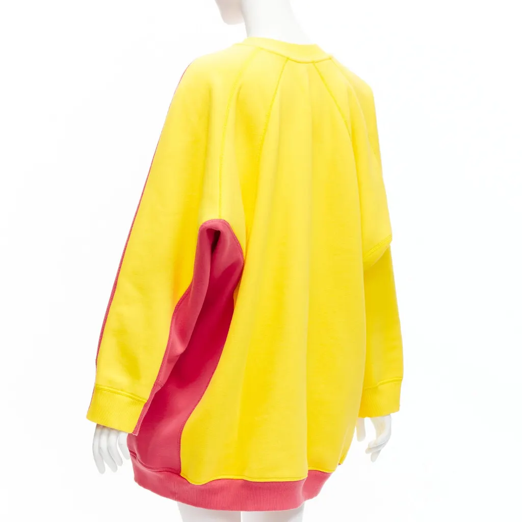 Celine Contrast Back Sweatshirt Yellow Cotton Never worn - Front View