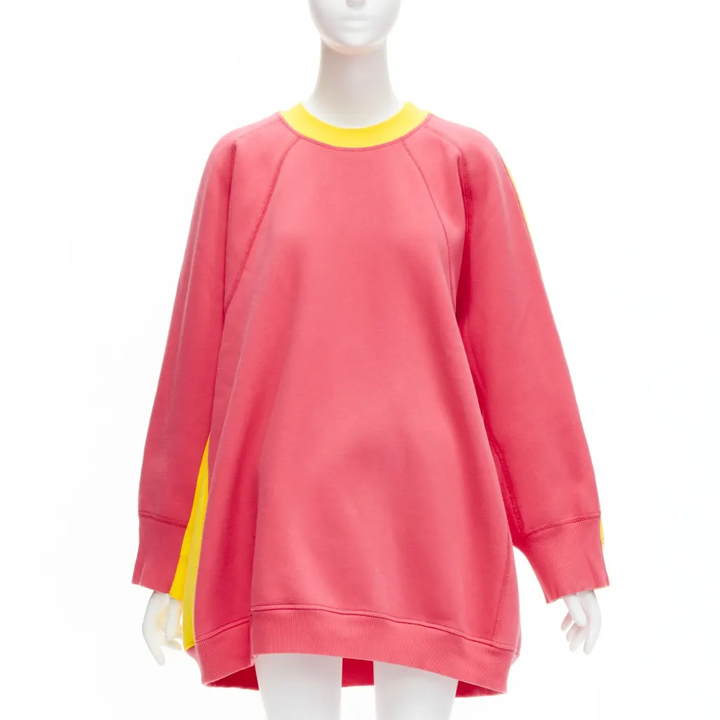 Celine Contrast Back Sweatshirt Yellow Cotton Never worn - Inside View
