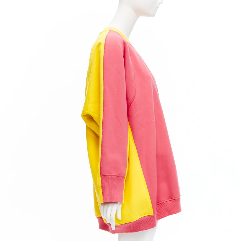 Celine Contrast Back Sweatshirt Yellow Cotton Never worn - Model View