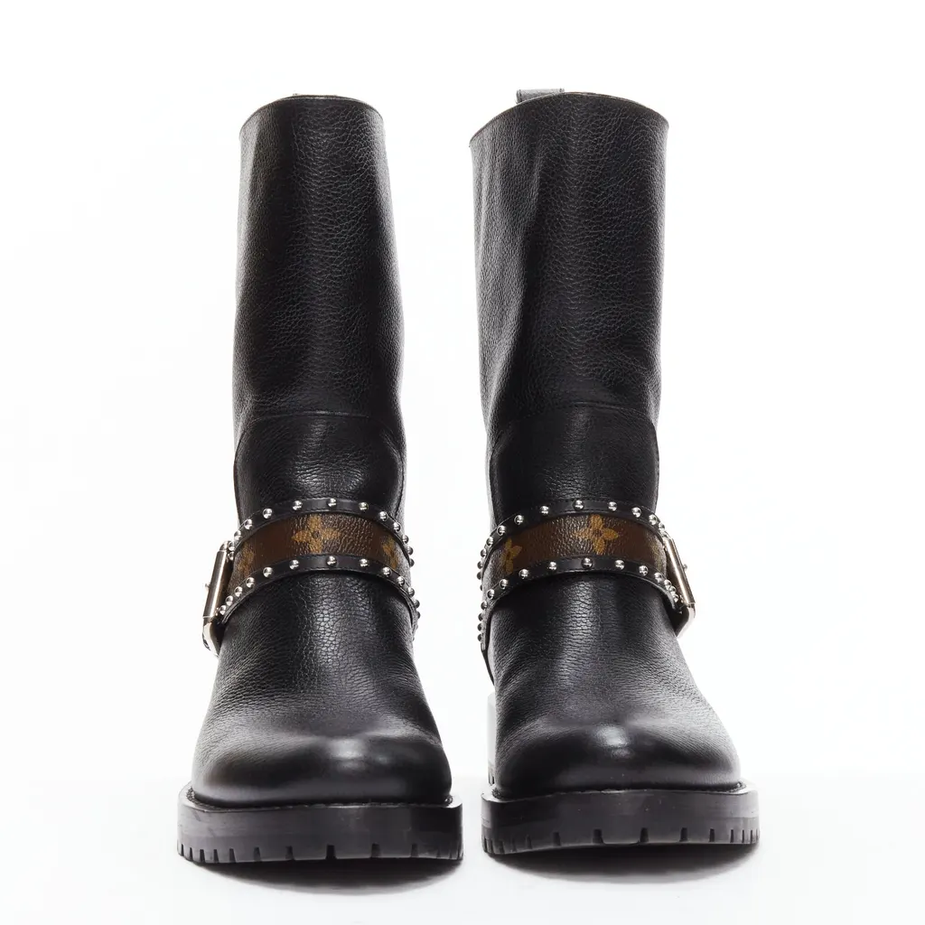 Louis Vuitton Pearl Cone Heel Boots Black Leather Very good - Inside View