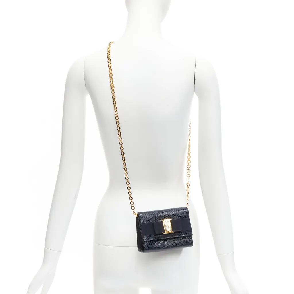 Salvatore Ferragamo Vara Bow Black Leather Very good - Back View
