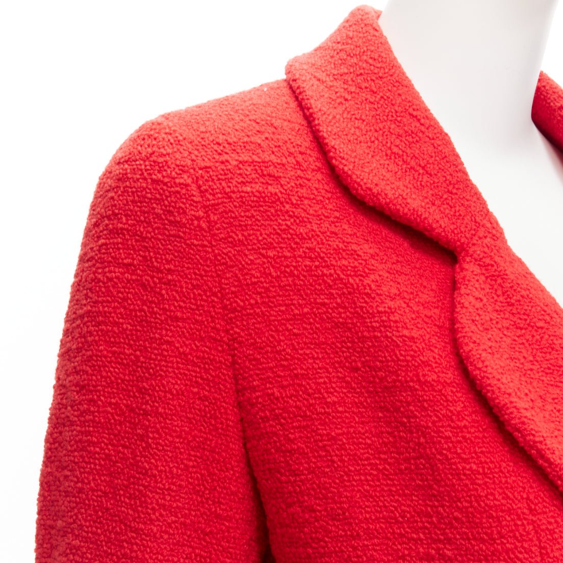 Chanel Red Tweed Button Jacket - Image 10