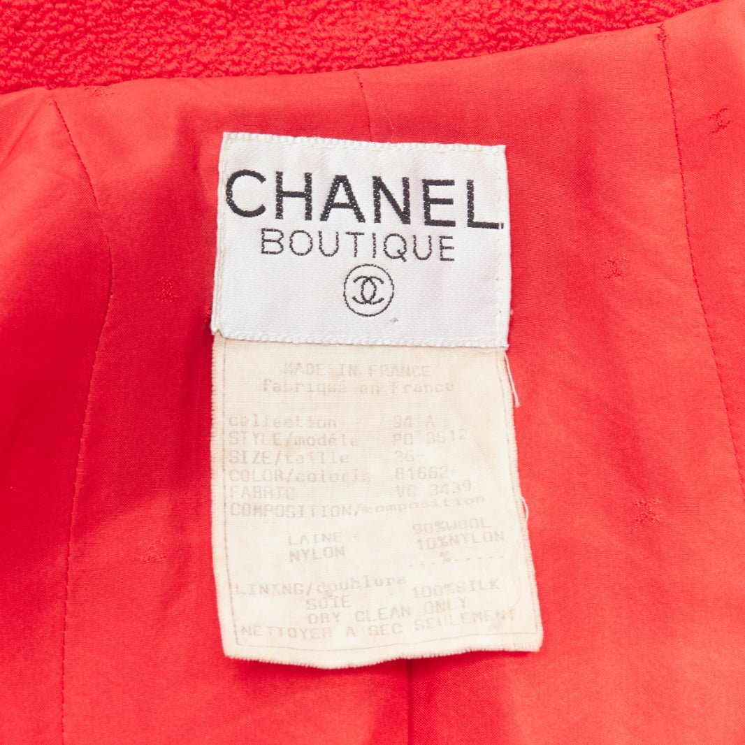 Chanel Red Tweed Button Jacket - Image 12