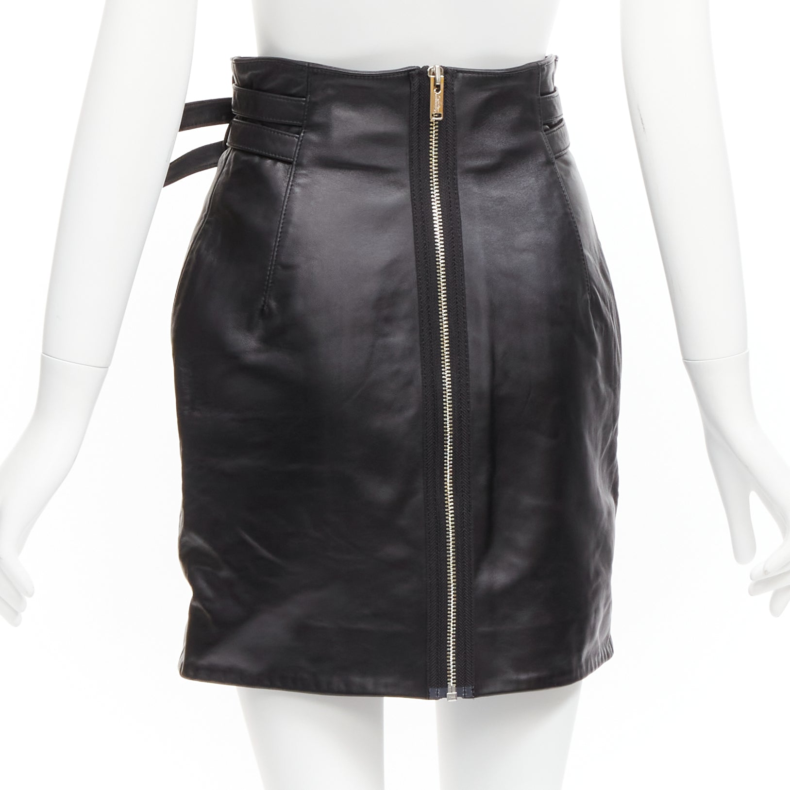 Undercover Biker Leather Skirt - Side view