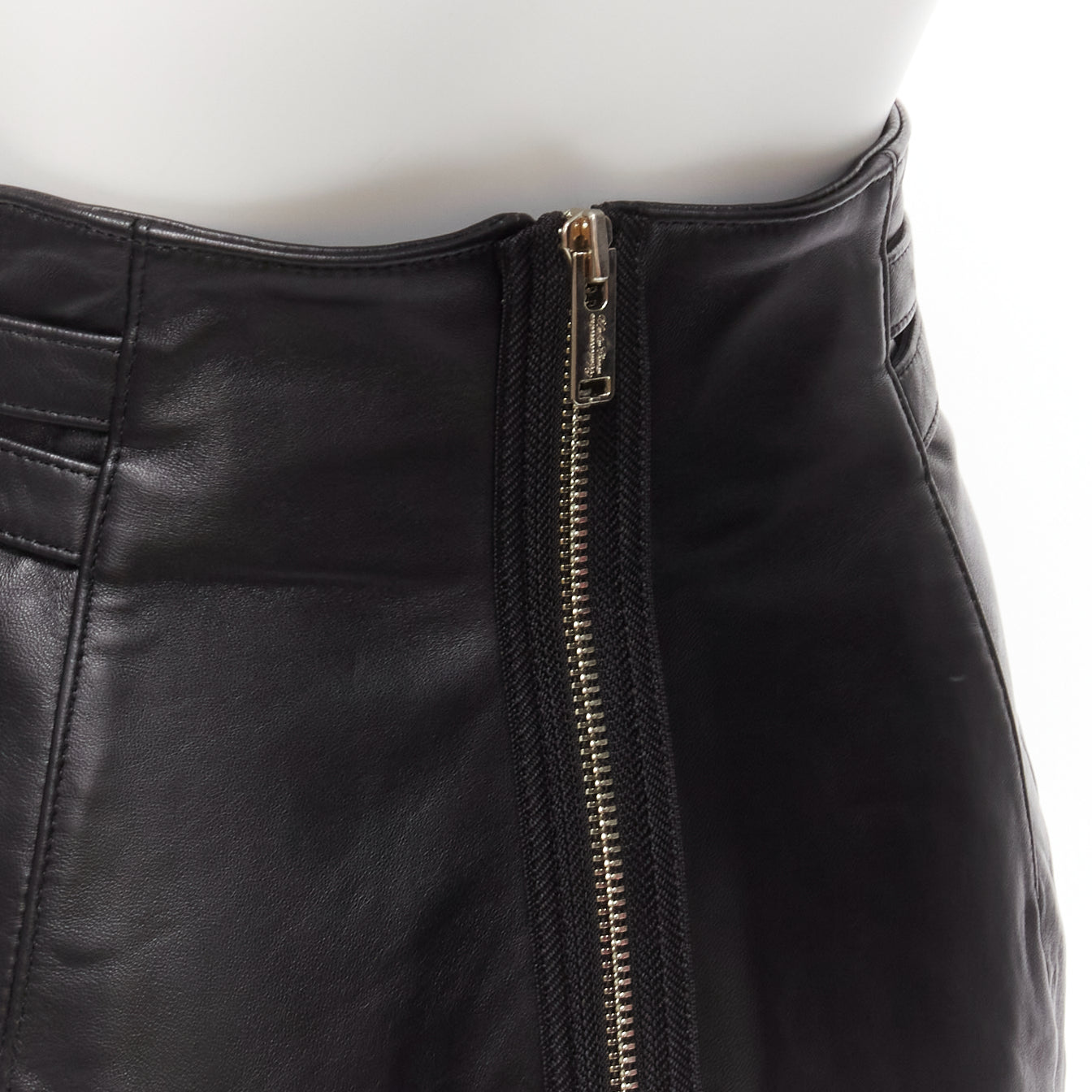 Undercover Biker Leather Skirt - Detail 2