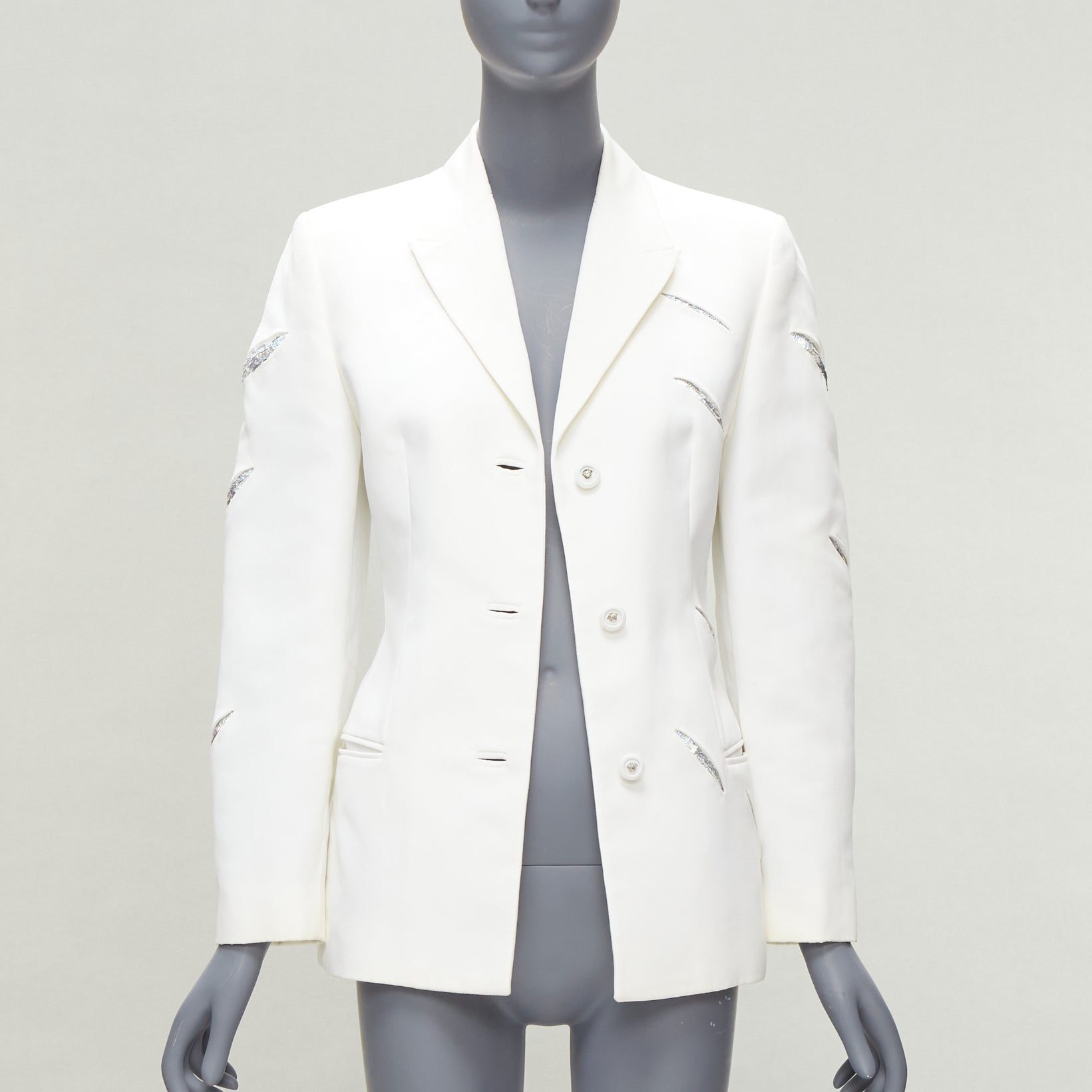 Gianni Versace White Sequins Blazer - Image 6