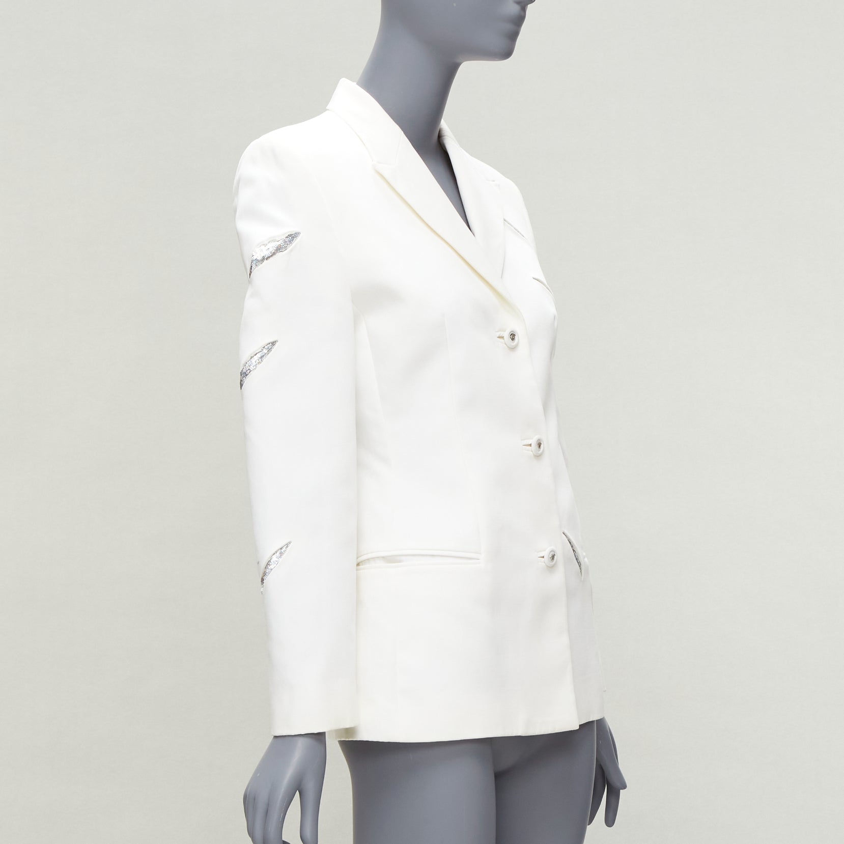Gianni Versace White Sequins Blazer - 4