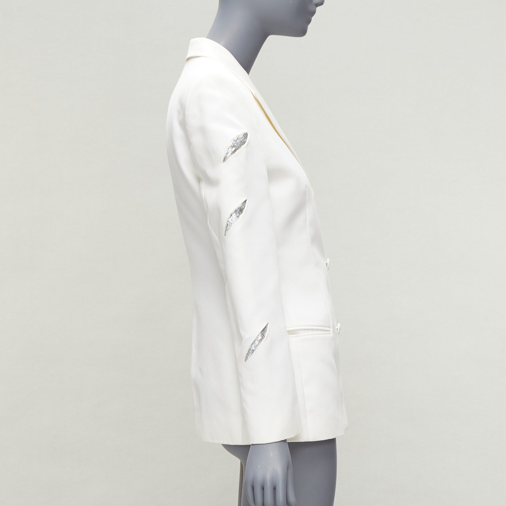 Gianni Versace White Sequins Blazer - Side view