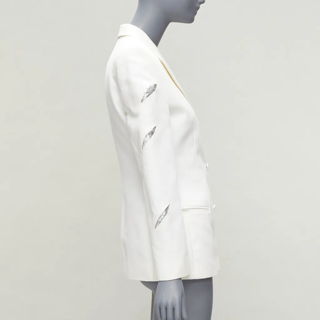 Gianni Versace White Sequins Blazer White Cotton Good - Box View