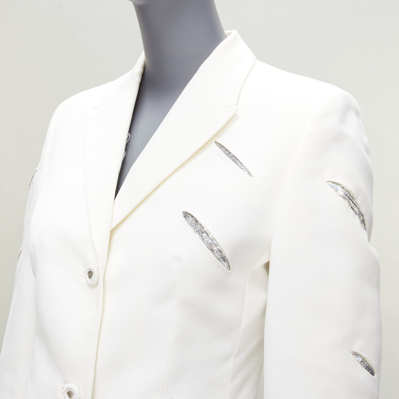 Gianni Versace White Sequins Blazer - Image 10