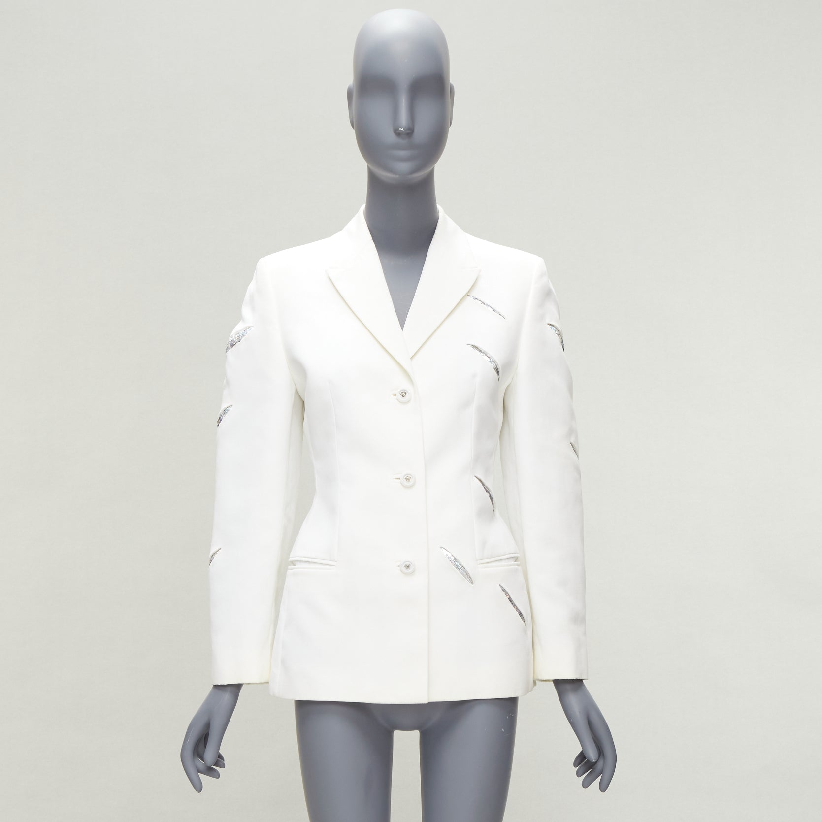 Gianni Versace White Sequins Blazer - Image 13