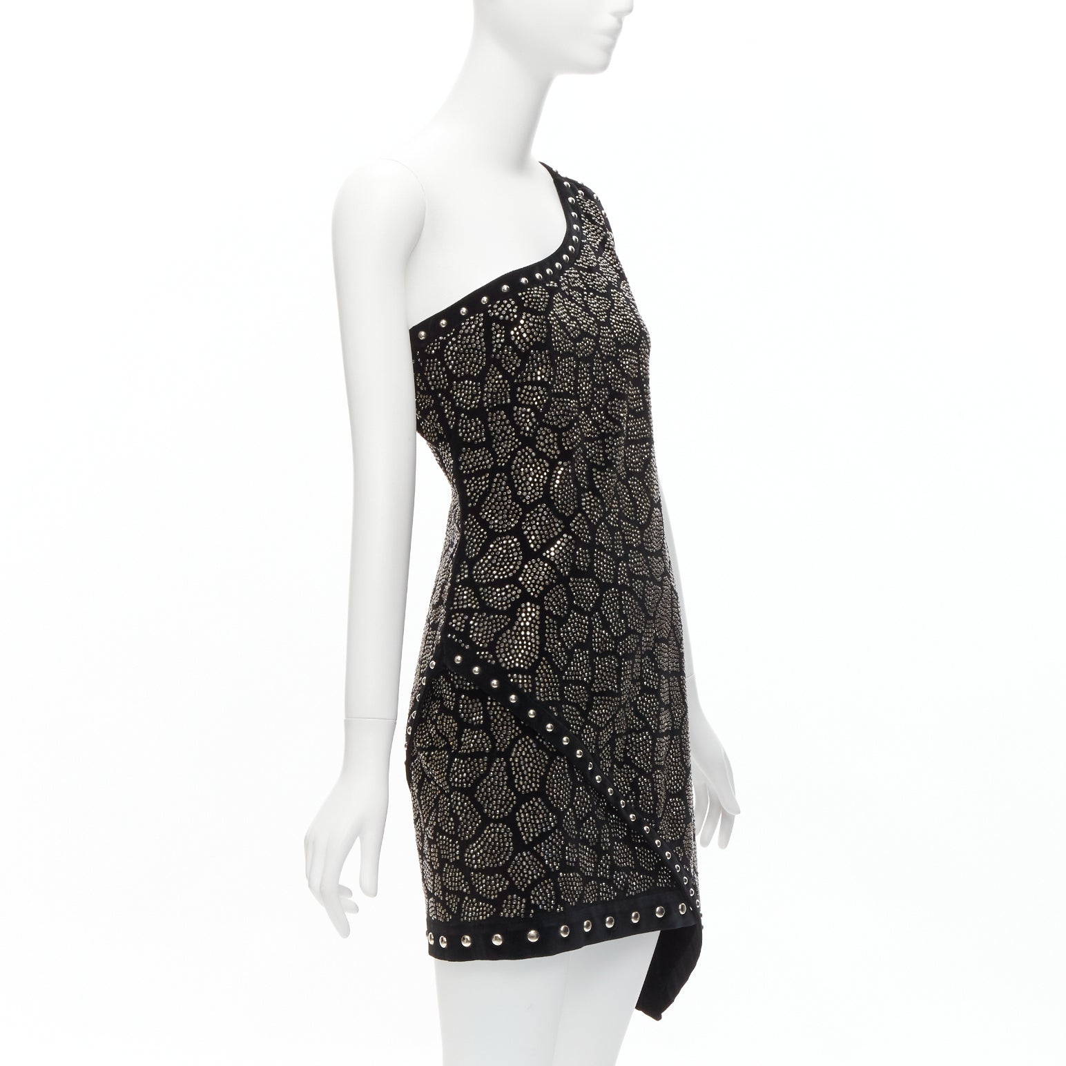Balmain Studded Velvet Dress - Image 6
