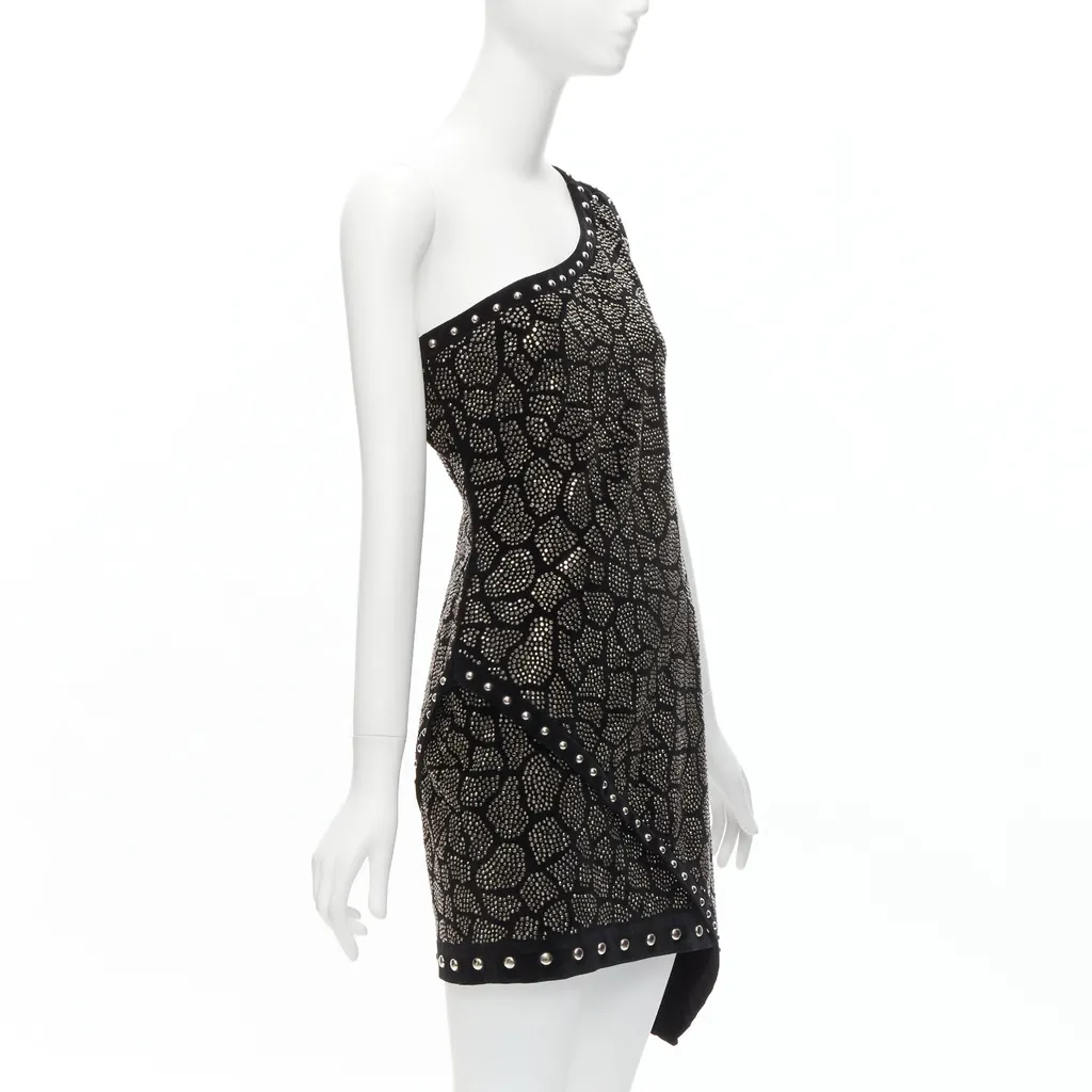 Balmain Studded Velvet Dress Black Cotton Never worn - Inside View