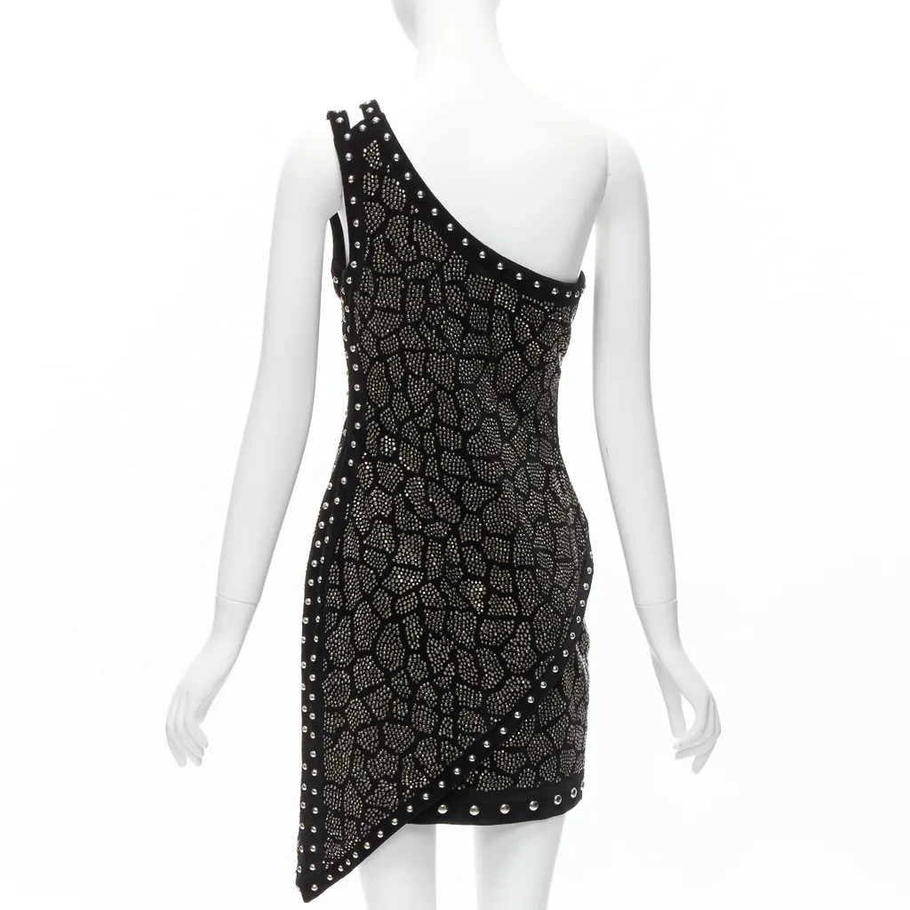 Balmain Studded Velvet Dress Black Cotton Never worn - Box View