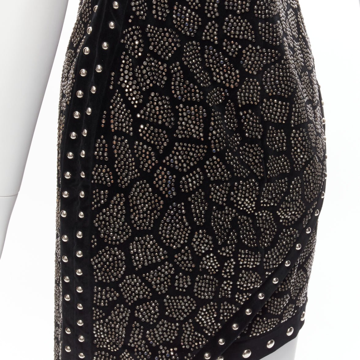 Balmain Studded Velvet Dress - Image 10