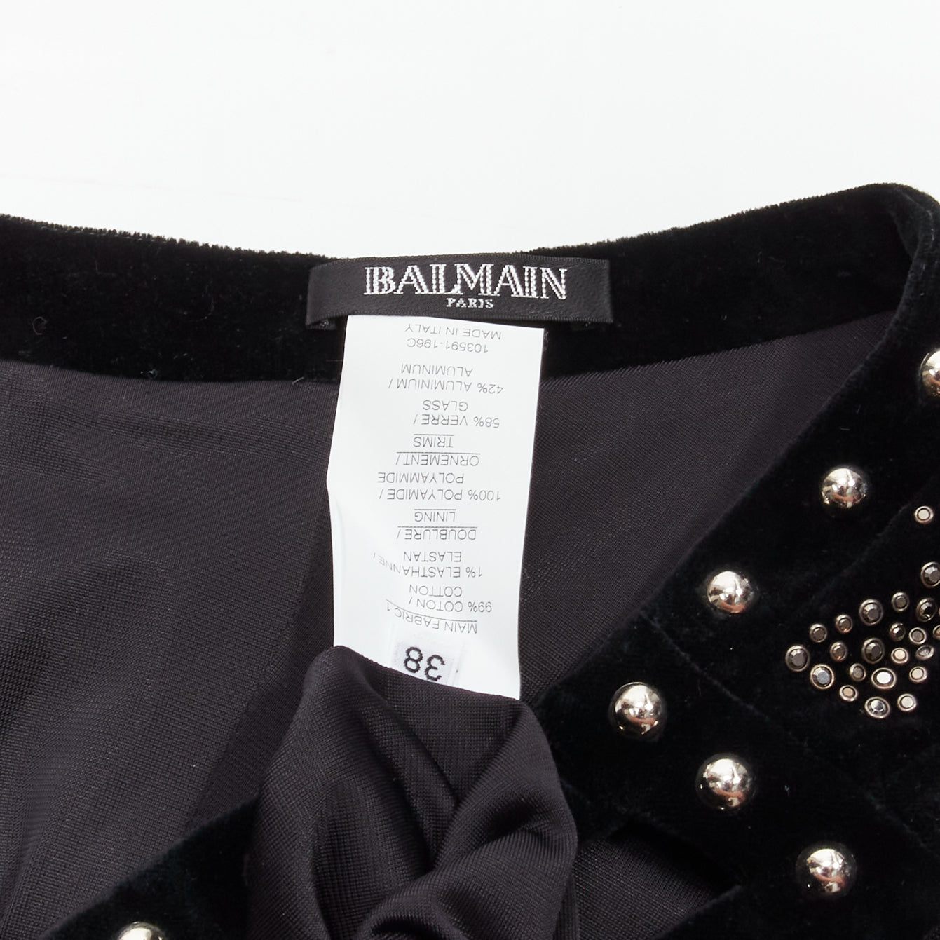 Balmain Studded Velvet Dress - Image 11