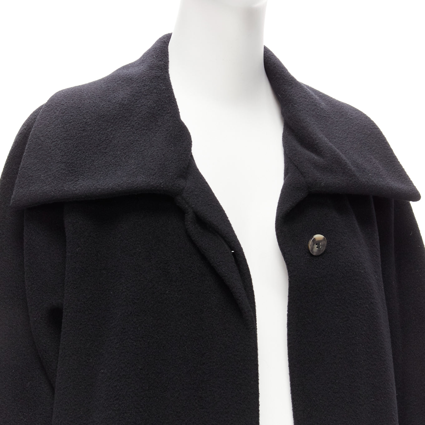 Max Mara Black Wool Coat - Back view