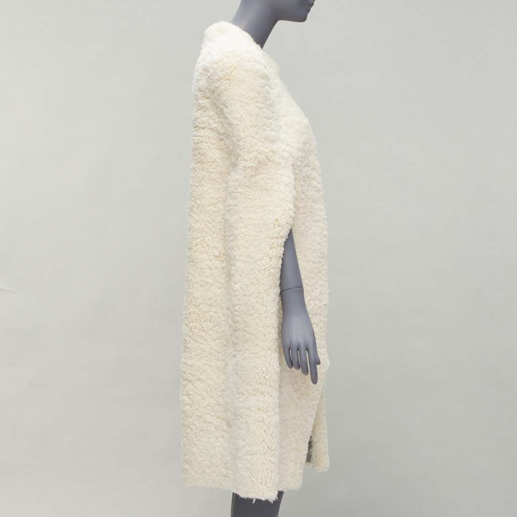 Celine Gold Buckle Shearling Cape - 4