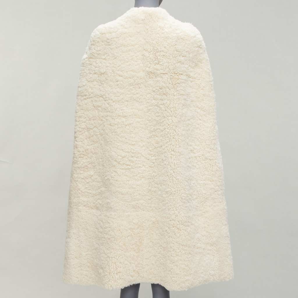 Celine Gold Buckle Shearling Cape - Side view