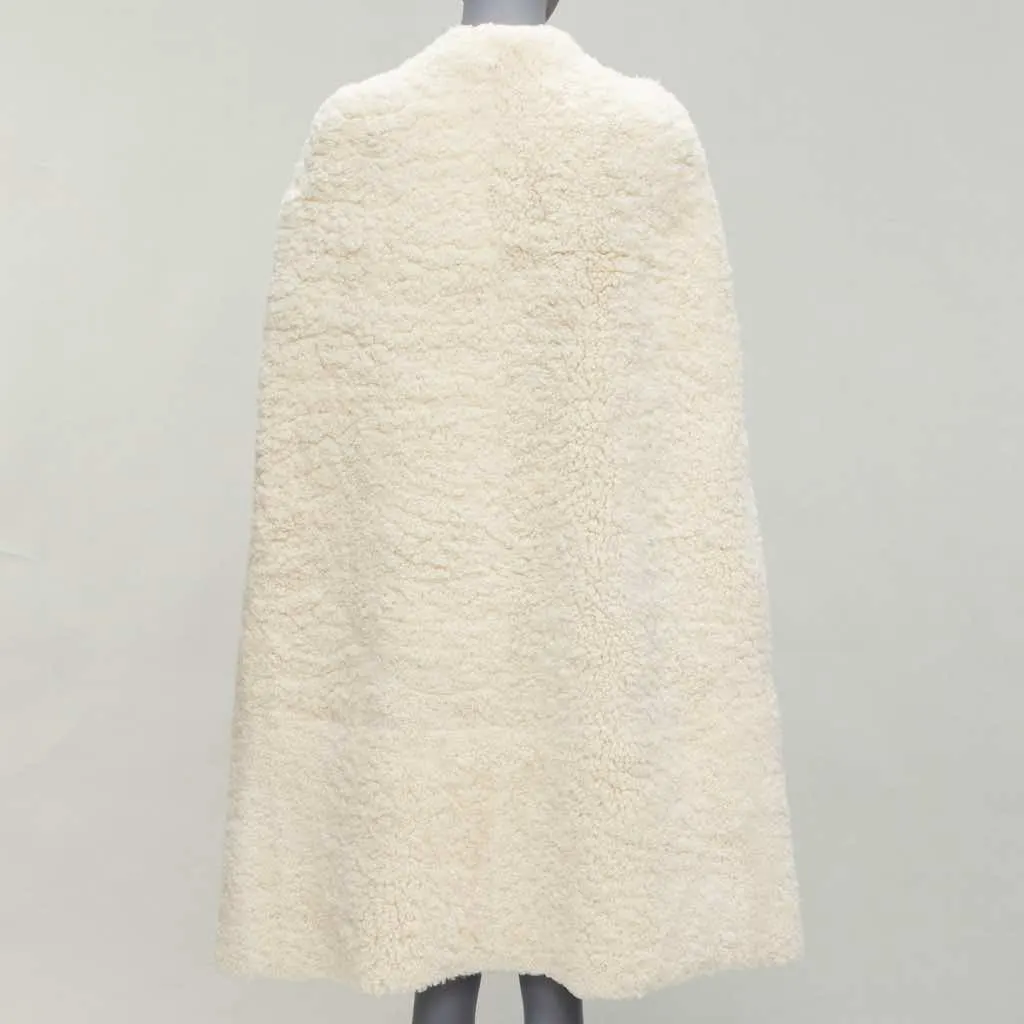 Celine Gold Buckle Shearling Cape Ecru Fur Very good - Box View