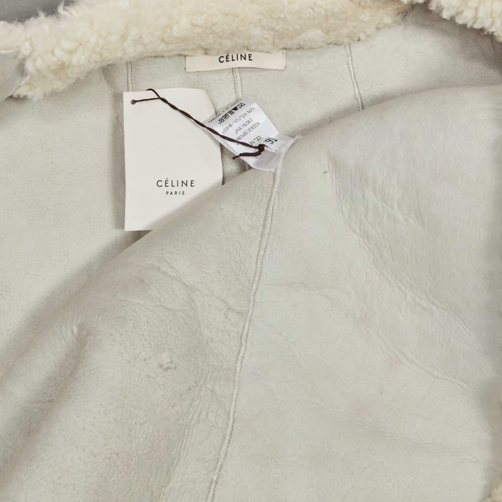 Celine Gold Buckle Shearling Cape - Image 11
