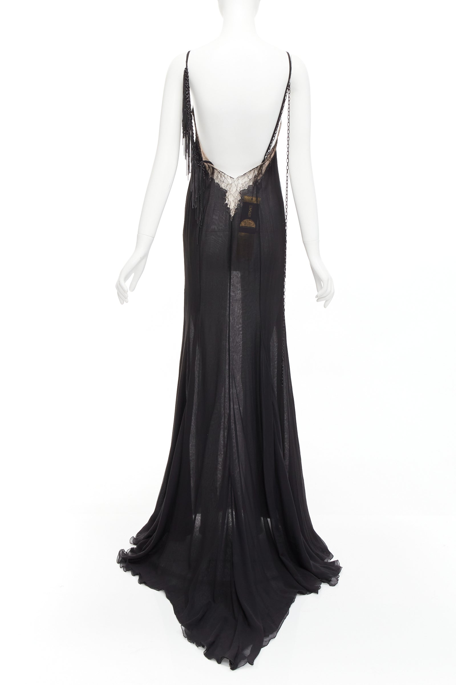 Gianni Versace Punk Chain Gown - Side view